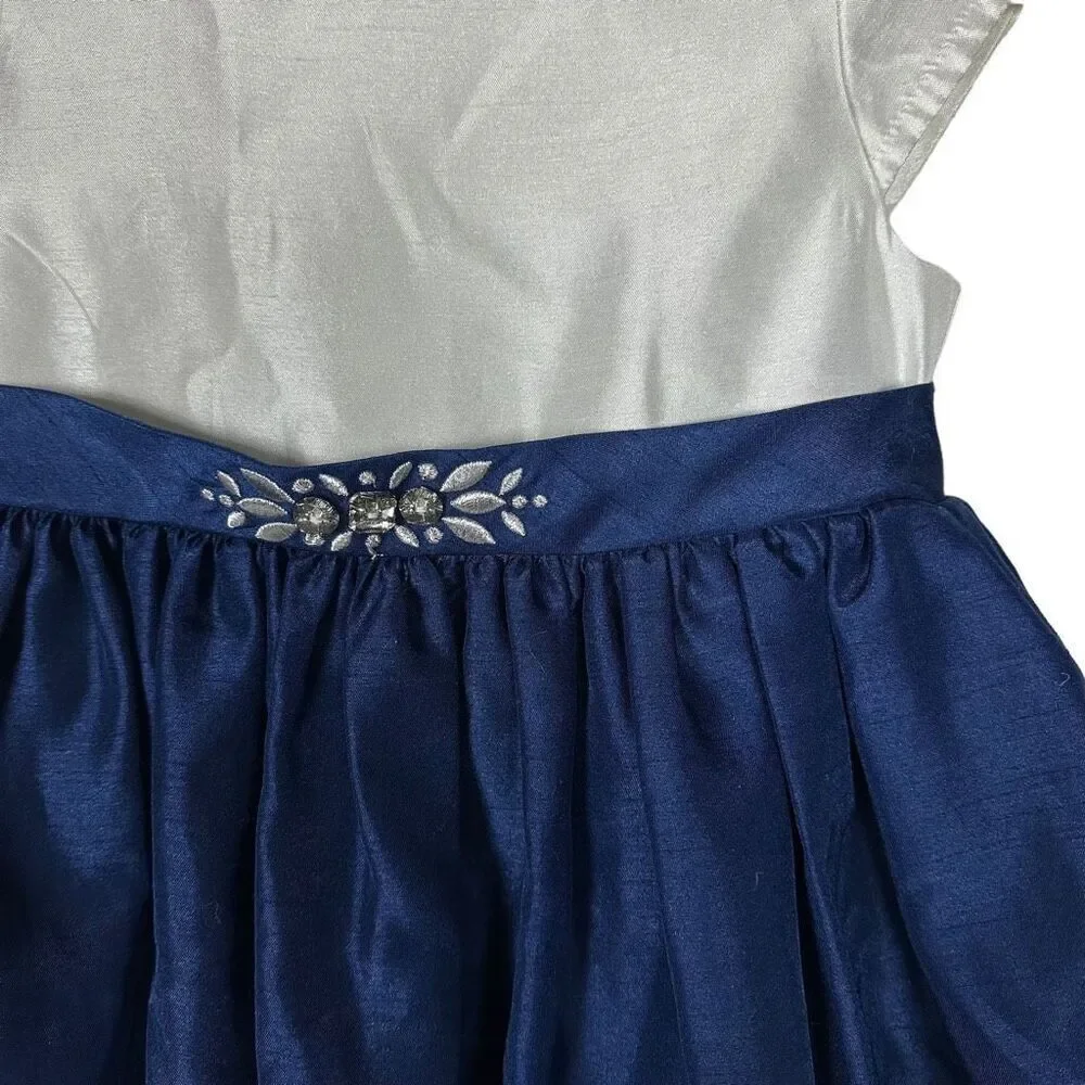 Gymboree Blue Ivory Occasion Dress 5T Holiday Pageant Wedding Formal